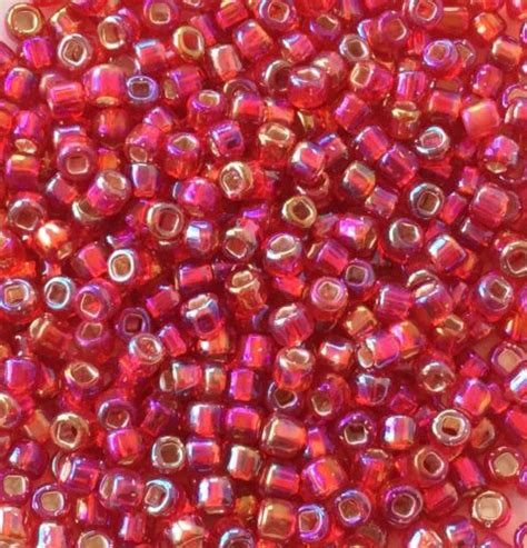 6 0 Japanese Seed Beads Silver Lined Reddish Ab Round Glass Seed Beads 28grams Ebay