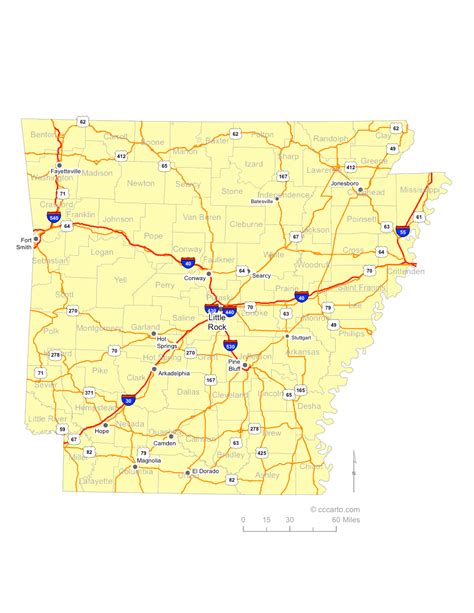 Map Of Arkansas Cities Arkansas Interstates Highways