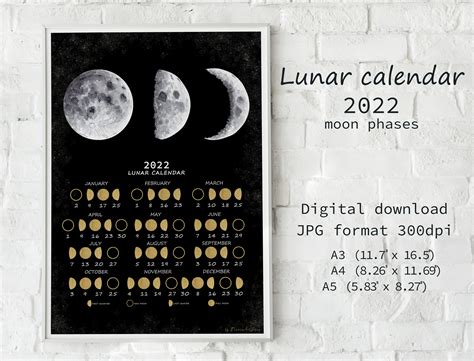 Moon Phases 2022 Calendar Customize And Print