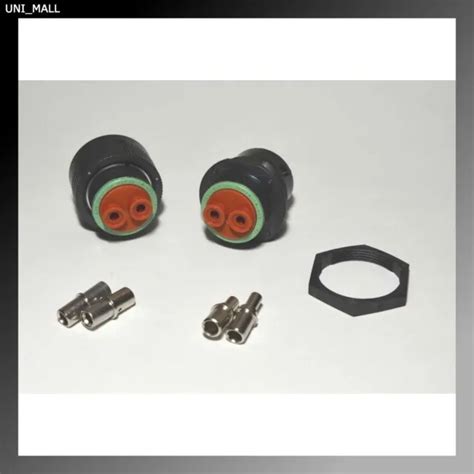 Deutsch Hdp20 2 Pin Genuine Bulkhead Connector Kit 4awg Contacts With