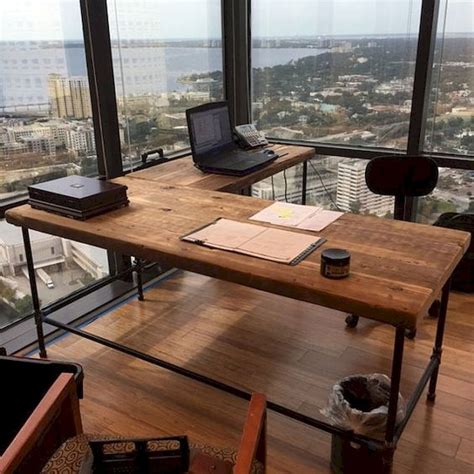 Awesome 45 Amazing Rustic Home Office Furniture Ideas