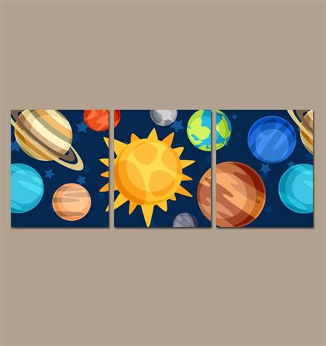 Planet Wall Art Canvas Or Prints Outer Space Sun Planets