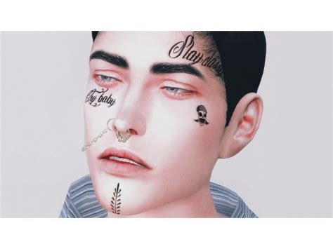 The Sims 4 Boys Face Tattoo1 Ts4 By Walkininfected Sims 4 Nails