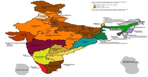 Map Of Languages With Official Status In India Mapfans