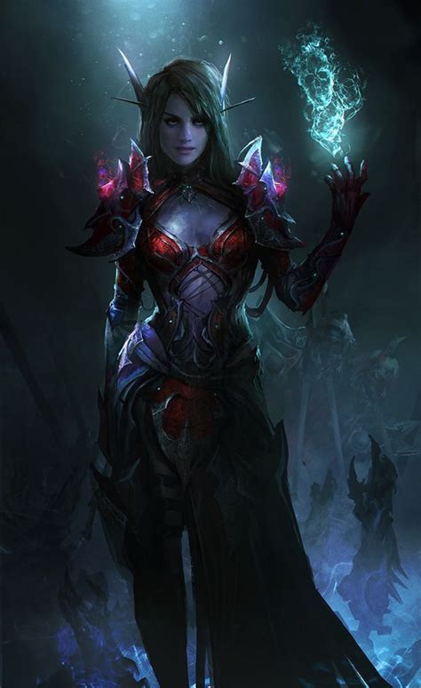 Blood Elf By TheDURRRRIAN Female Dark Elf Drow Necromancer Wizard Warlock Sorcerer Sorceress