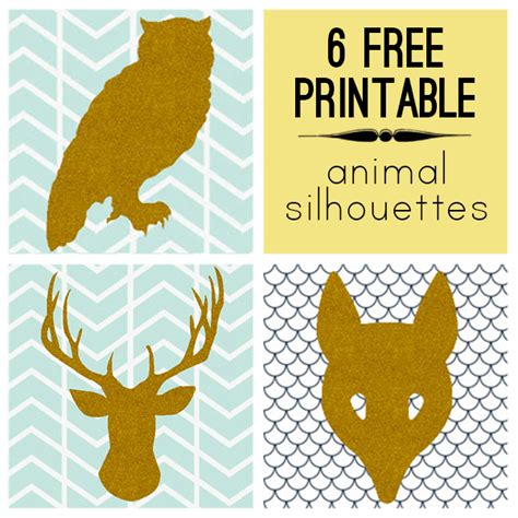 These printables are curated from blogs all over the web, each with uniquely lovely style!&lt;br /&gt; 6 Modern Free Printable Animal Silhouettes....print and cut out, trace onto canvas & paint ...