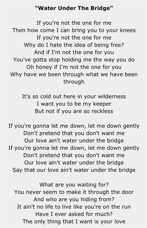 Water Under The Bridge Adele Adele Lyrics Love Yourself Lyrics