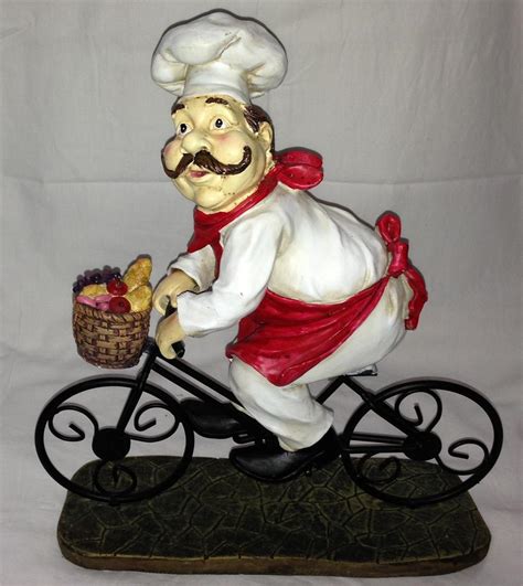 Ebros italian head chef mario salt and pepper shakers holder figurine as decorative kitchen dining centerpiece decor for chefs cooks bistro restaurant themed statue. FAT CHEF FRENCH ITALIAN BISTRO STATUE JUMBO BIG LARGE ...