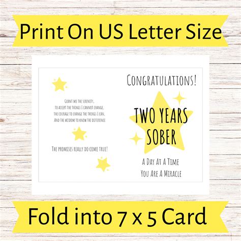 2 Years Sober Card Congratulations On Two Years Sobriety Etsy