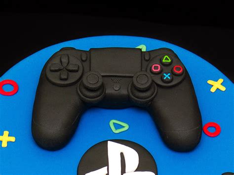 Black Playstation Controller Personalised Edible Cake Topper Cake