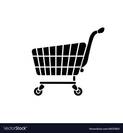 Shopping Cart Black Silhouette Icon Royalty Free Vector
