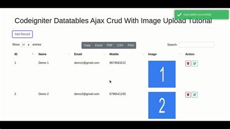 Codeigniter Datatables Ajax Crud With Image Upload YouTube
