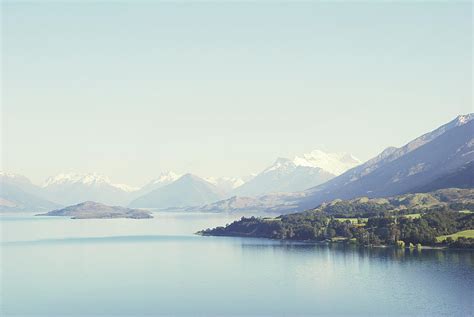 New Zealand Blue Snow Peaked Landscape By Helen Yin
