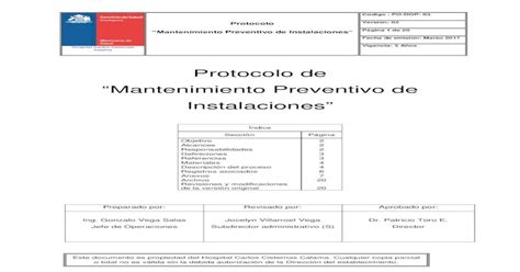 Pdf Protocolo De Mantenimiento Preventivo De Instalaciones · Check