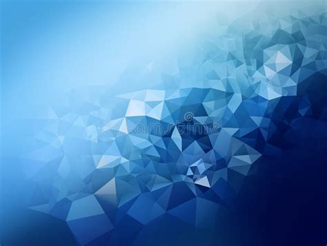 Blue Gradient Polygon Mosaic Abstract Triangular Low Poly Vector