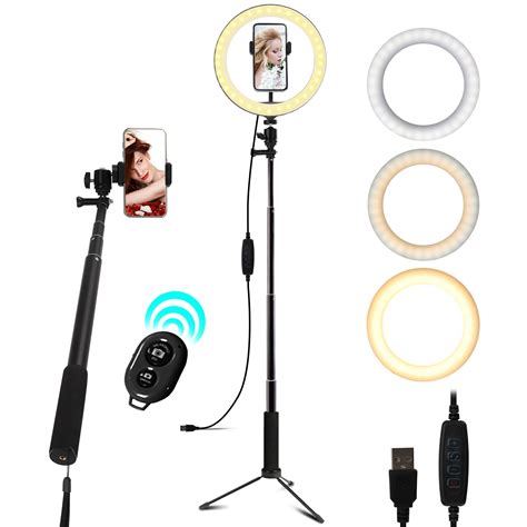 EEEKit 10 Selfie Ring Light Dimmable With Tripod Stand Cell Phone