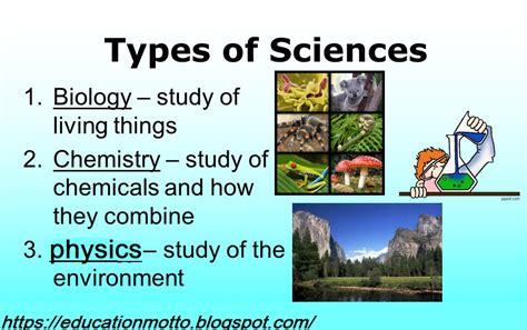 Science And Its Types With Detail Education Motto English