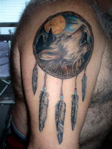 Dreamcatcher tattoos are perfect tattoo designs, not only because they look nice on the skin, but they also help their owner to be saved from bad dreams while sleeping. Wolf 11 | Wolf tattoos, Wolf dreamcatcher tattoo, Tattoos