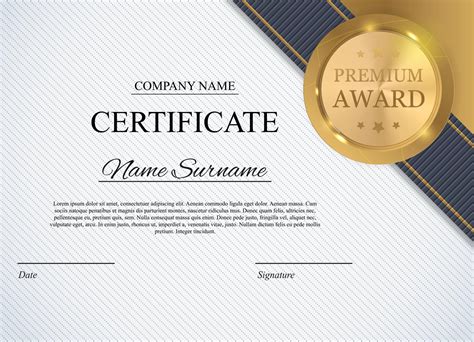 Certificate Template Background Award Diploma Design Blank Vector