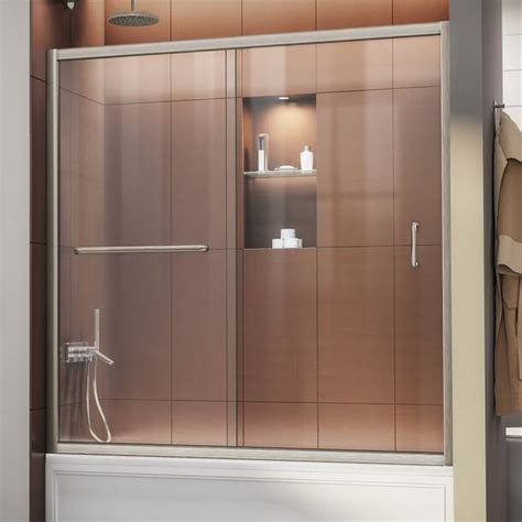 dreamline infinity z 44 48 w x 72 h single sliding semi frameless shower door with glass