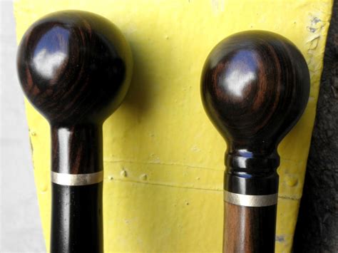 1 Ebony Ball Gear Shift Knob Cane Walking Stick Handle 1 78 Diameter 2