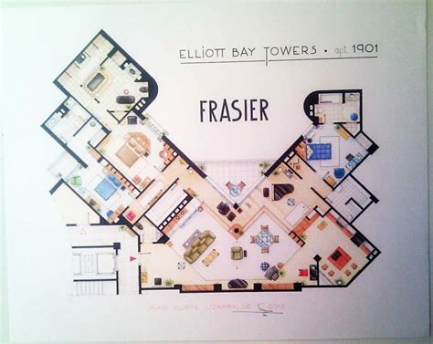 Frasier Cranes Apartment Floorplan From By Tvfloorplansandmore