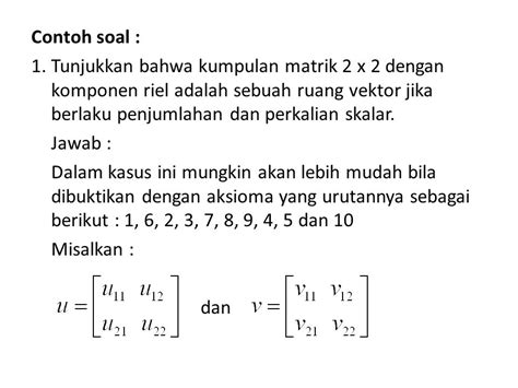 Contoh Soal Pembuktian Subruang Vektor Dan Penyelesaiannya / Bab Iii
