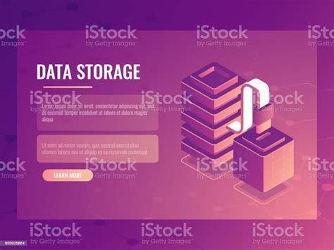Data Connection And Transmission Isometric Concept Server Room Database