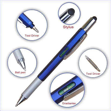 5 In 1 Multifunction Pen With Stylusgradienterrulertool Driver Buy