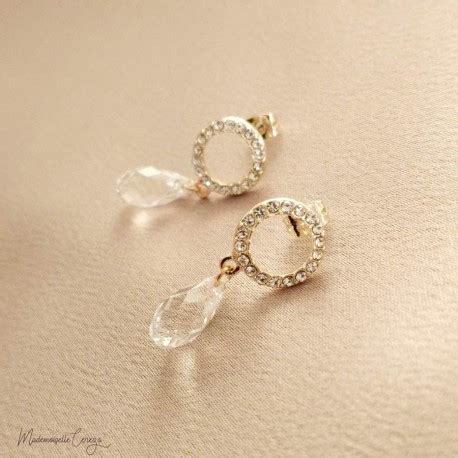 Boucles Oreilles Swarovski Pendantes Mari E Cristal Personnalisables