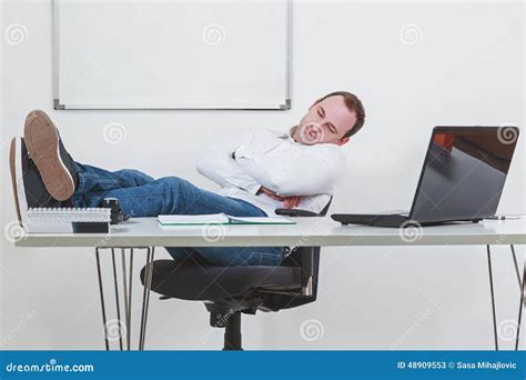 Businessman Sleeping On The Job At Work Stock Image Image Of Books