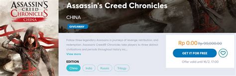 Ubisoft Bagikan Assassin S Creed Chronicles China Gratis Bung Hasta