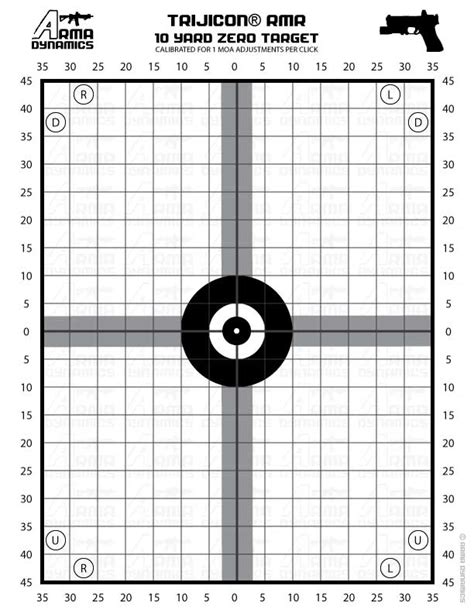 Just align your optic on the black dot and bore sight on the gray dot. Zero Targets Optimized for Red Dot Style Optics (Aimpoint, EOTech, etc...)