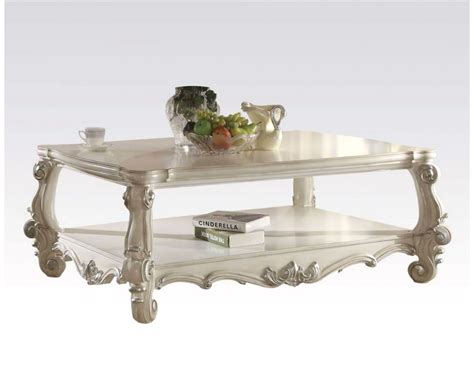 These days, white wood coffee tables are they can be used for a variety of stuff, not just placing your coffee. Versailles Traditional Bone White Wooden Top Rectangular ...
