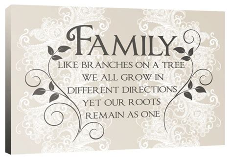 family like branches on a tree quote words canvas wall art etsy