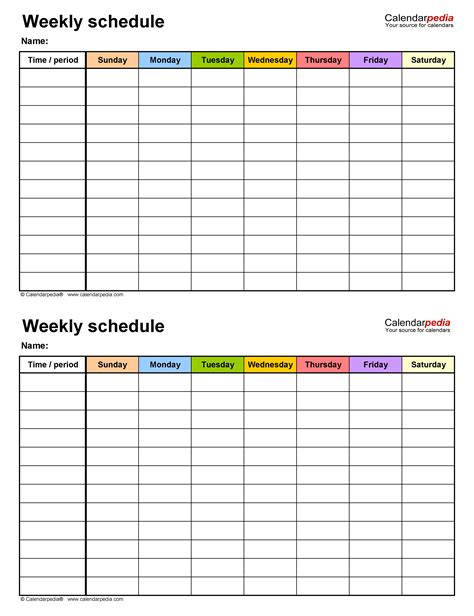 Work Schedule Templates Excel