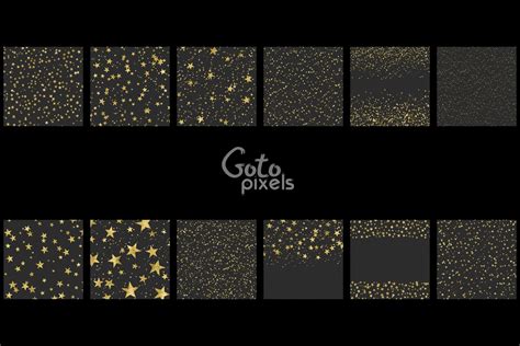 Gold Star Overlays Starry Night Gold Star Patterns In Png Etsy