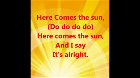 The Beatles Here Comes The Sun Lyrics Youtube