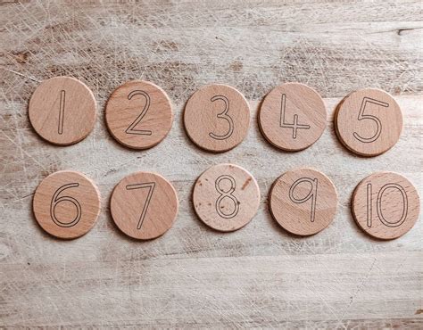 Wooden Disc Numbers 1 10 Discs Etsy