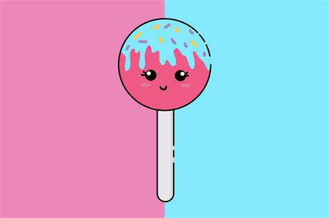 Lollipop Candy Kawaii Cute Illustration Gráfico Por Purplebubble