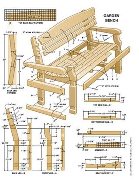 bench measurements plan example 3   Woodworking furniture  
