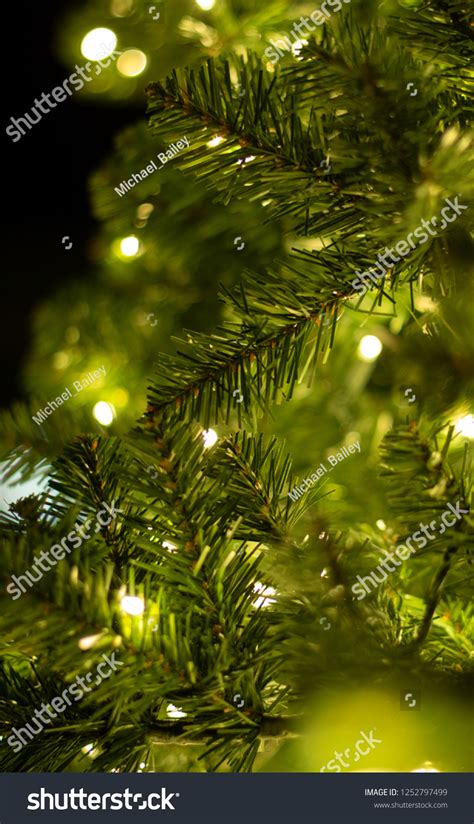 High Resolution Christmas Tree White Lights Stock Photo 1252797499