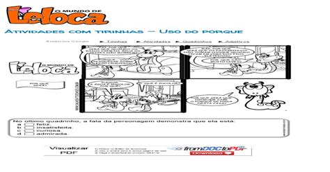 Atividades Sobre Substantivos 6o Ano Com Tirinhas Com Gabarito