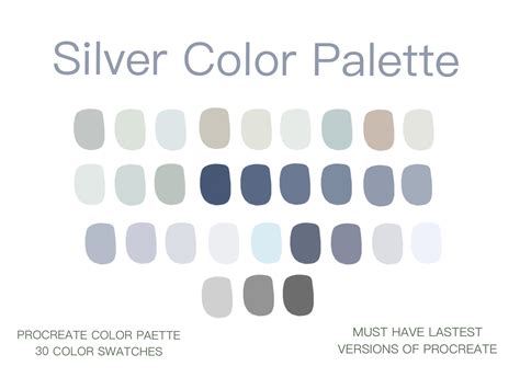 Silver Color Procreate Color Palette Illustration Par Centtaroproduct