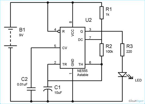 555 Timer Astable Circuit Calculator Circuit Circuit Diagram