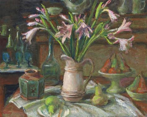 Pink Lilies And Ginger Jar Margaret Olley 2010 11 Ehive
