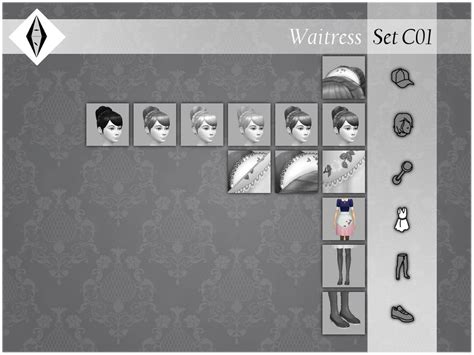The Sims Resource Waitress Marinette Setc01 Full Body Dress