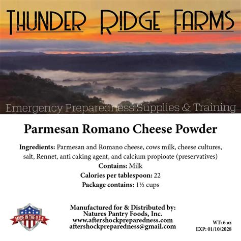 Parmesan Romano Cheese Powder Thunder Ridge Farms