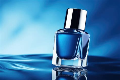 Premium Ai Image Blue Nail Polish Bottle