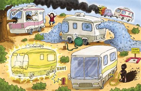 Funny Camping Trailer Mishaps So True Camping Cartoon
